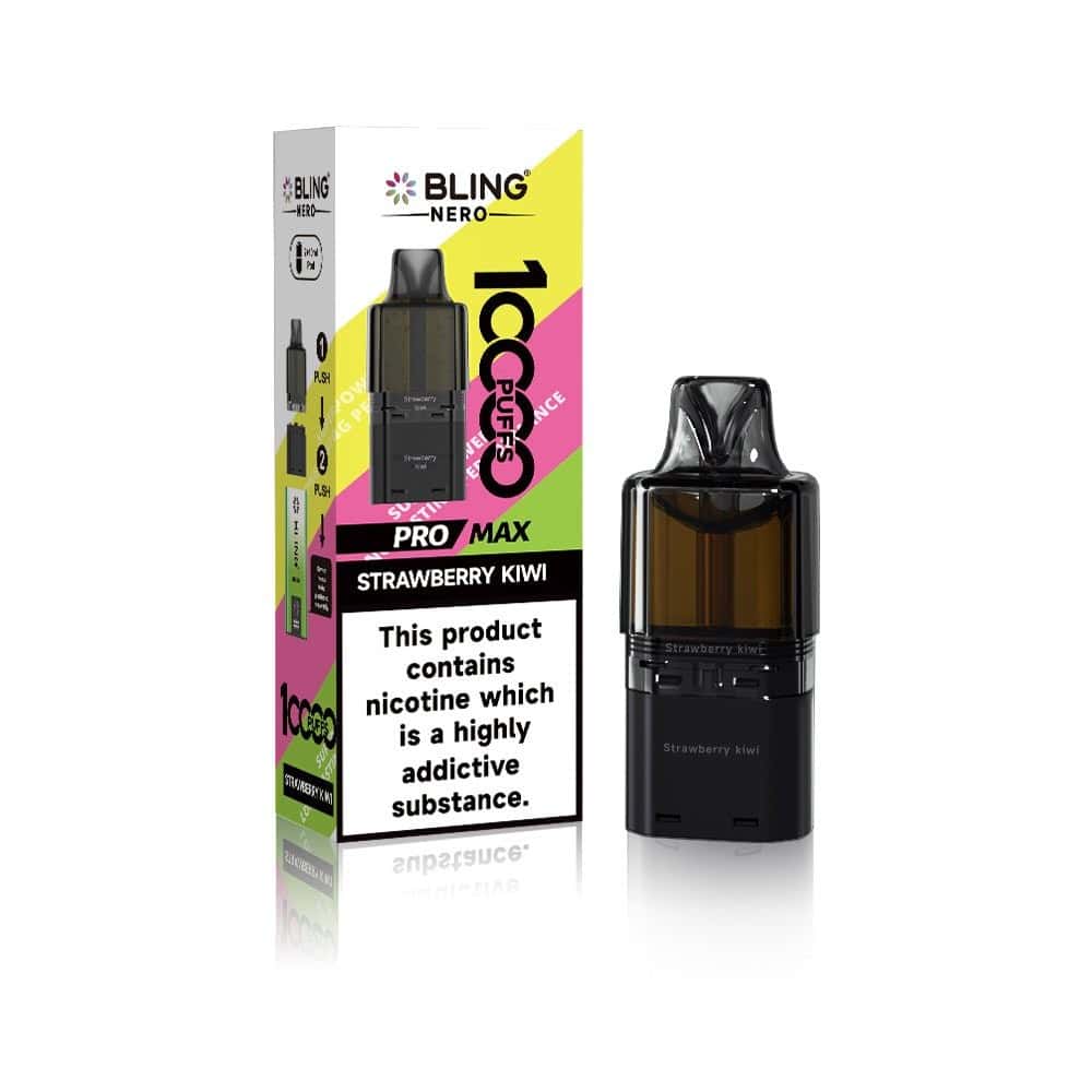 Crystal Bling Nero 10k Pods - Strawberry Kiwi - 5Packs