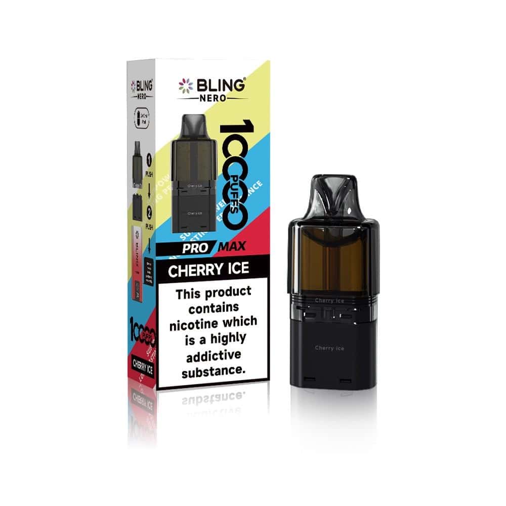 Crystal Bling Nero 10k Pods - Cherry Ice - 5Packs