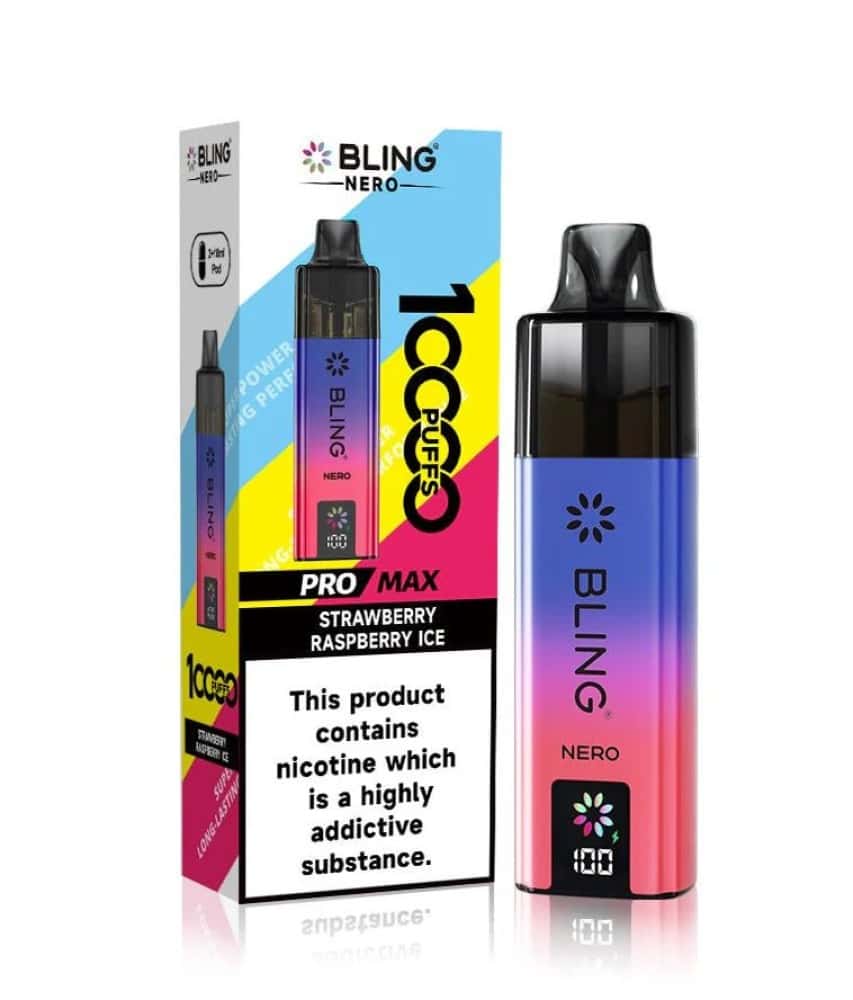 Crystal Bling Nero 10k Vape - Strawberry Raspberry - 5Packs