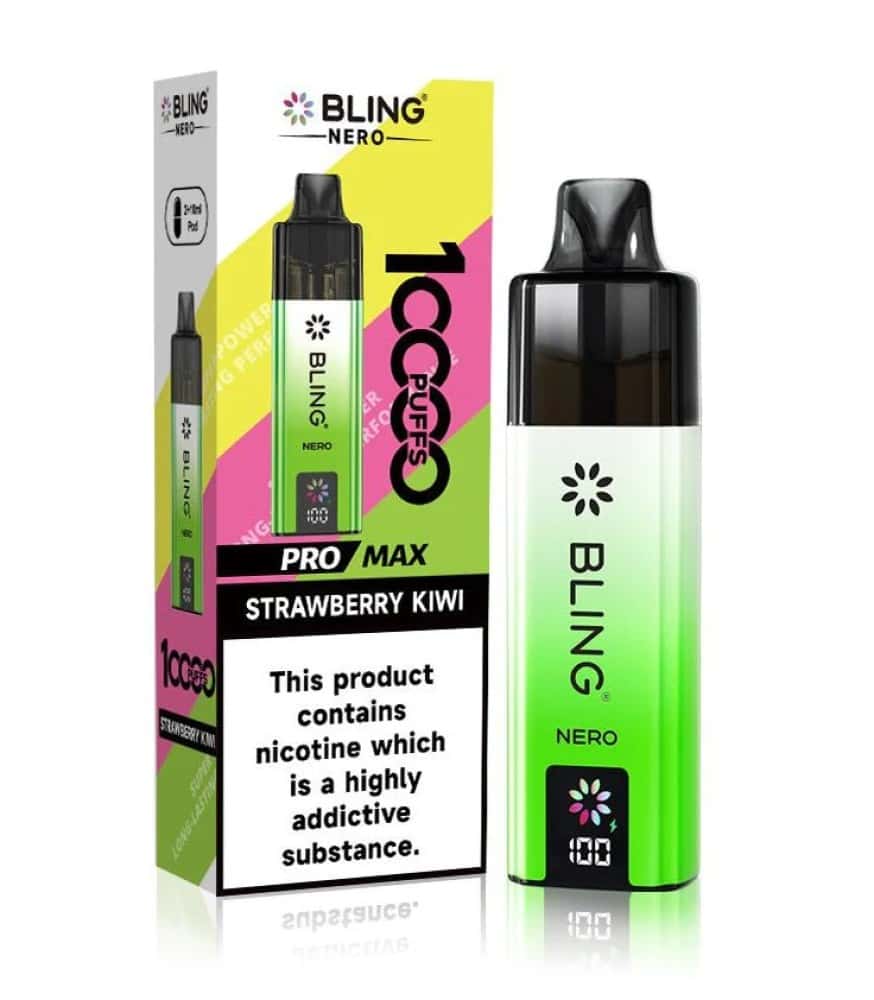 Crystal Bling Nero 10k Vape - Strawberry Kiwi - 5Packs