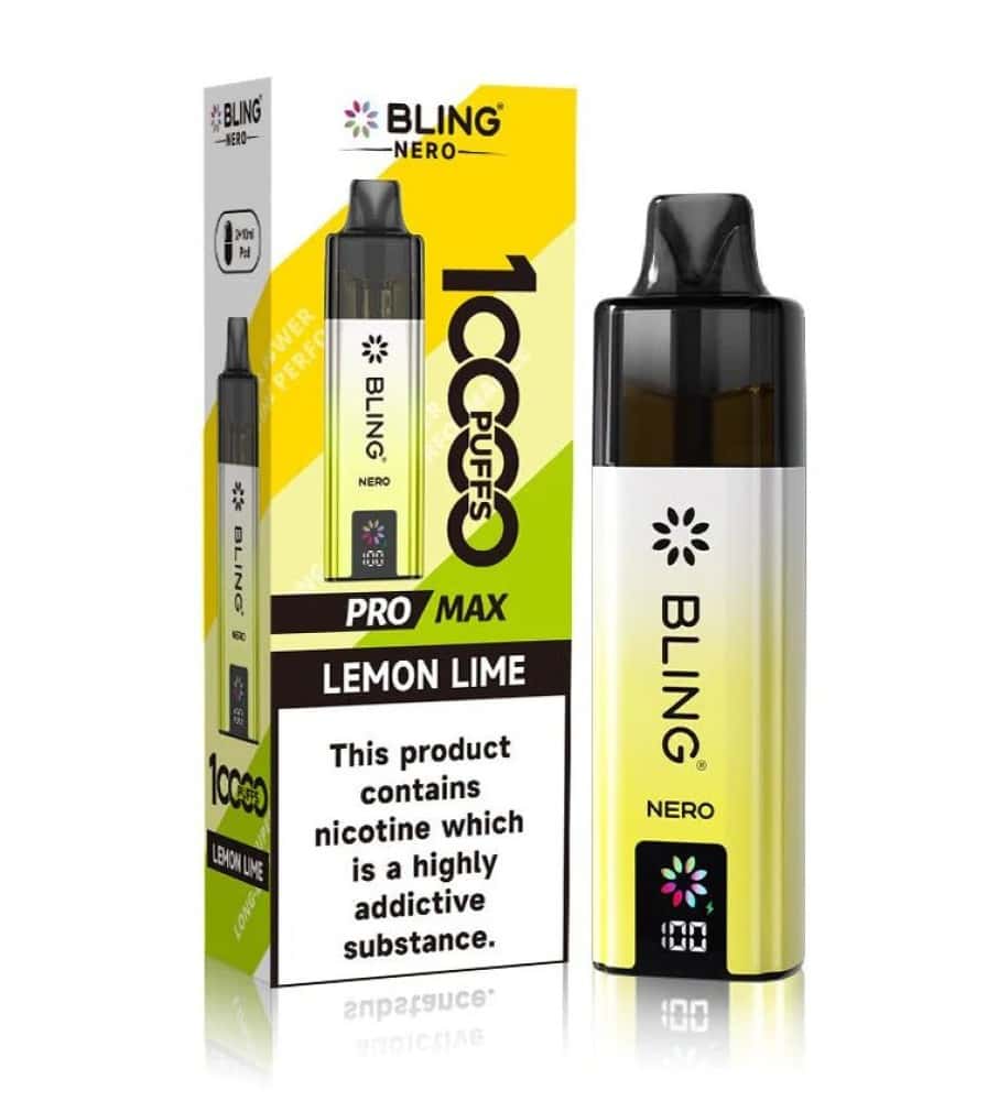 Crystal Bling Nero 10k Vape - Lemon Lime - 5Packs