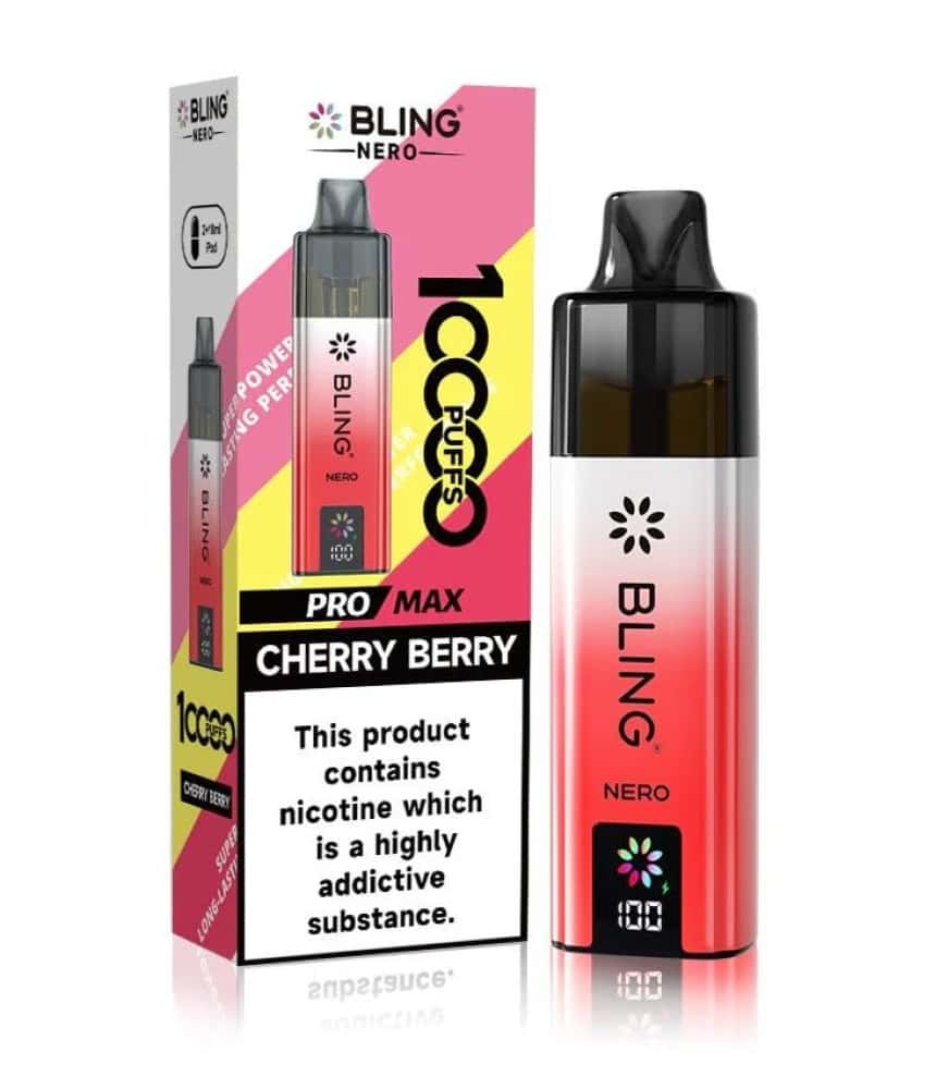 Crystal Bling Nero 10k Vape - Cherry Berry - 5Packs