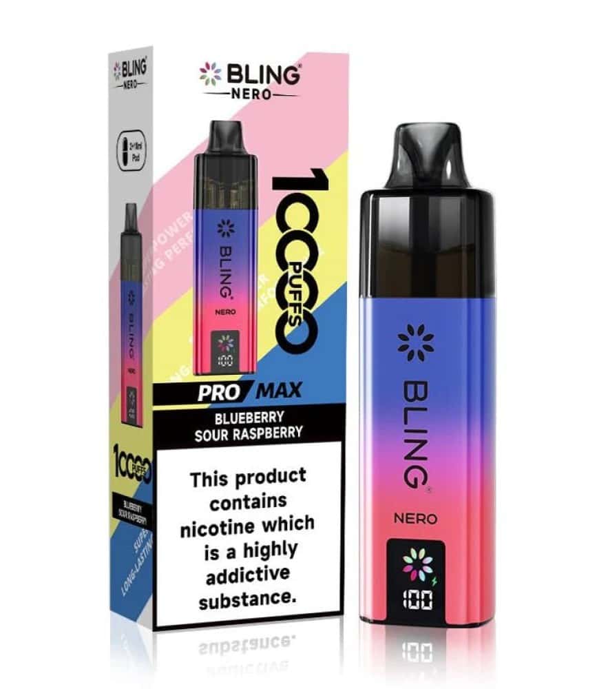 Crystal Bling Nero 10k Vape - Blue Sour Raspberry - 5Packs