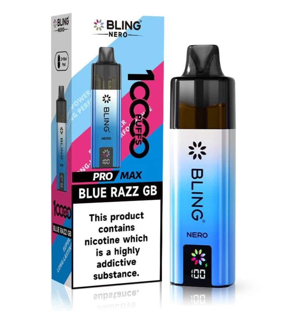 Crystal Bling Nero 10k Vape - Blue Razz GB - 5Packs