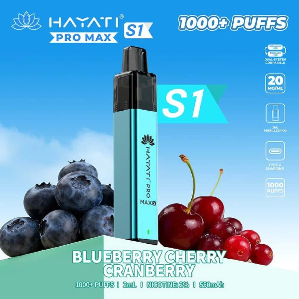 Hayati Pro Max S1 - Blue Cherry Cranberry - 10Packs