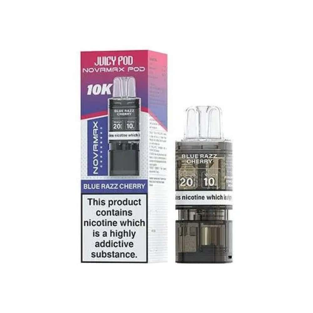Juicy Pod Novamax 10k Pods - Blue Razz Cherry - 5Packs