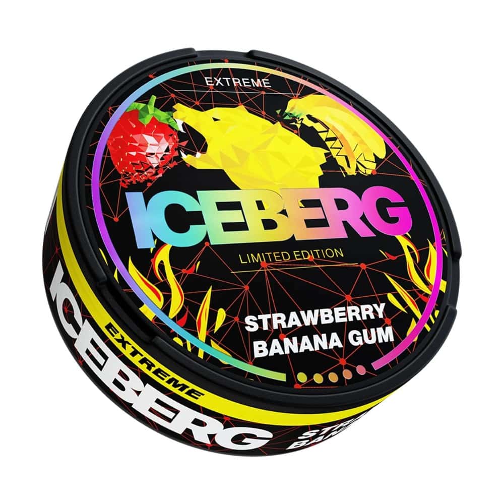 Iceberg  Nicotine Pouches Strawberry Banana Gum  - 30mg - 10Packs