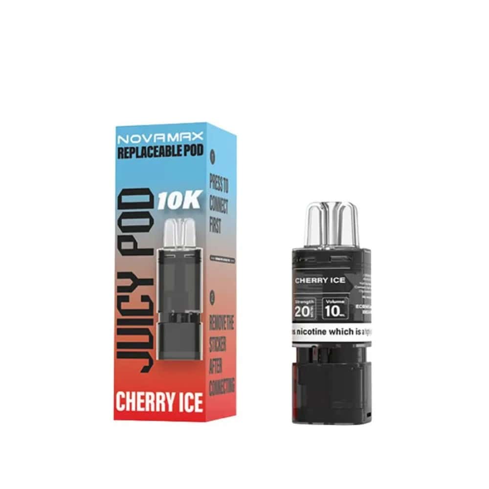Juicy Pod Novamax 10k Pods - Cherry Ice - 5Packs