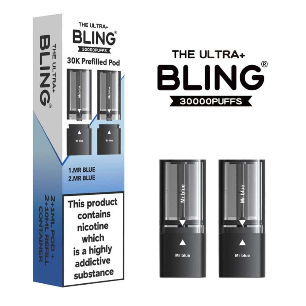 The Bling Ultra Plus 30k Vape Pods - Mr Blue | 5 Packs