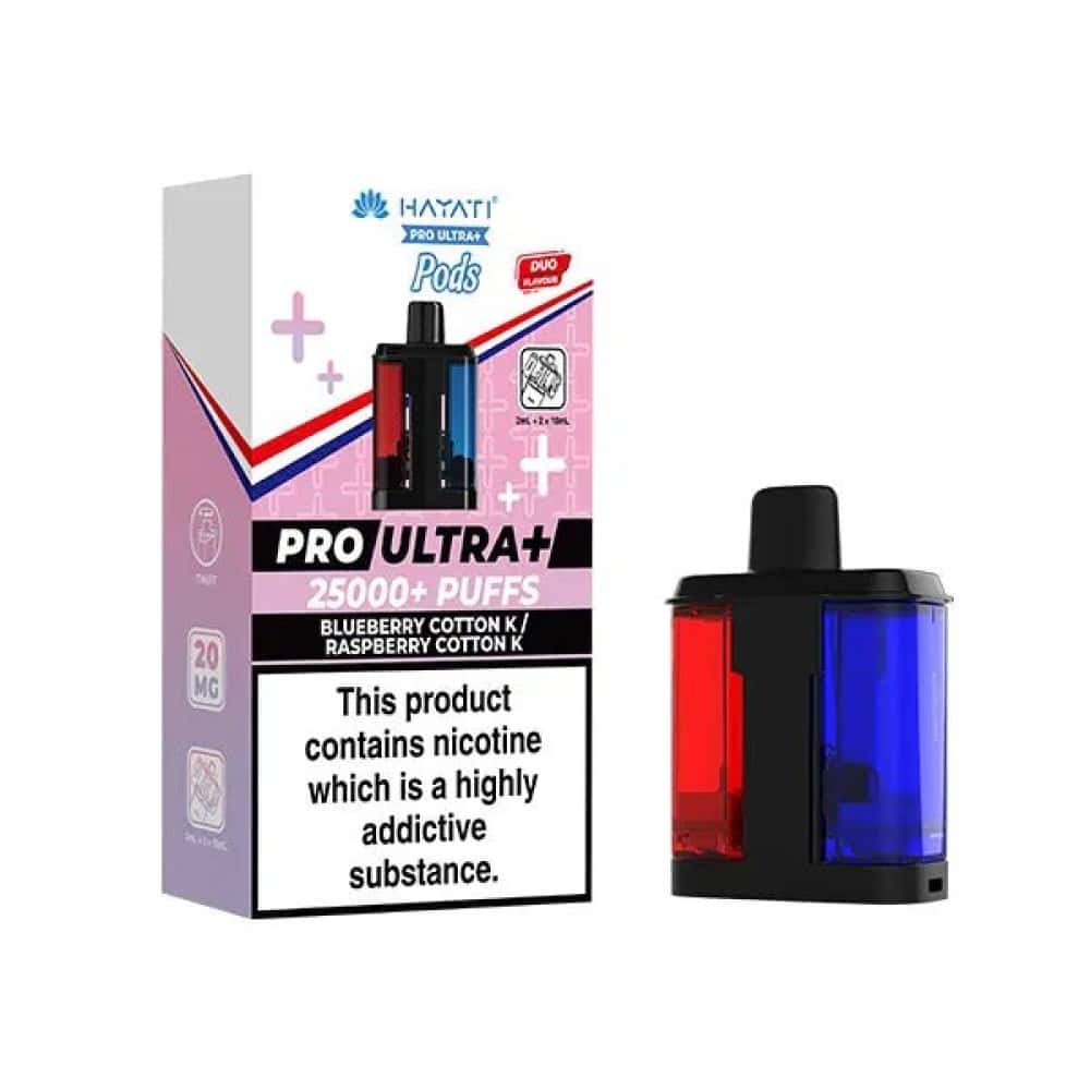 Hayati Pro Ultra Plus 25k Pods - Blueberry Cotton K/Raspberry Cotton K
