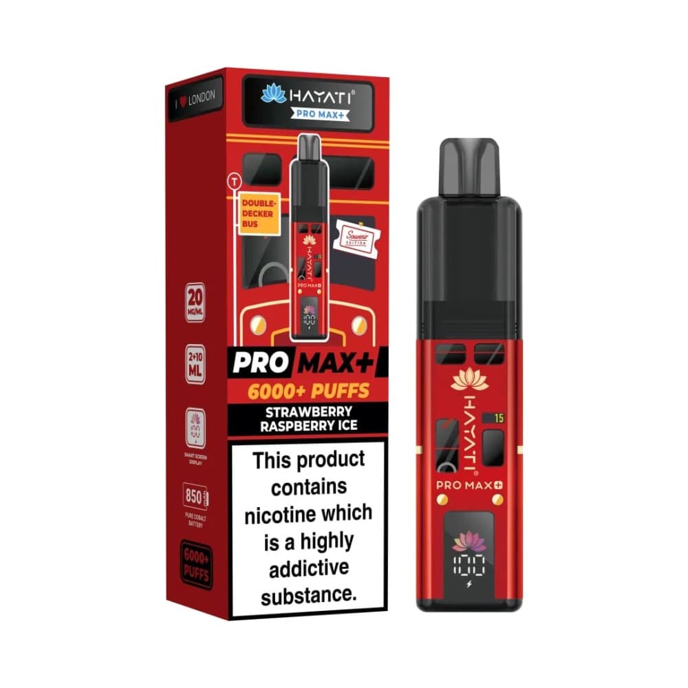 Hayati Pro Max+ 6000 - Strawberry Raspberry Ice (Double-Decker Bus)