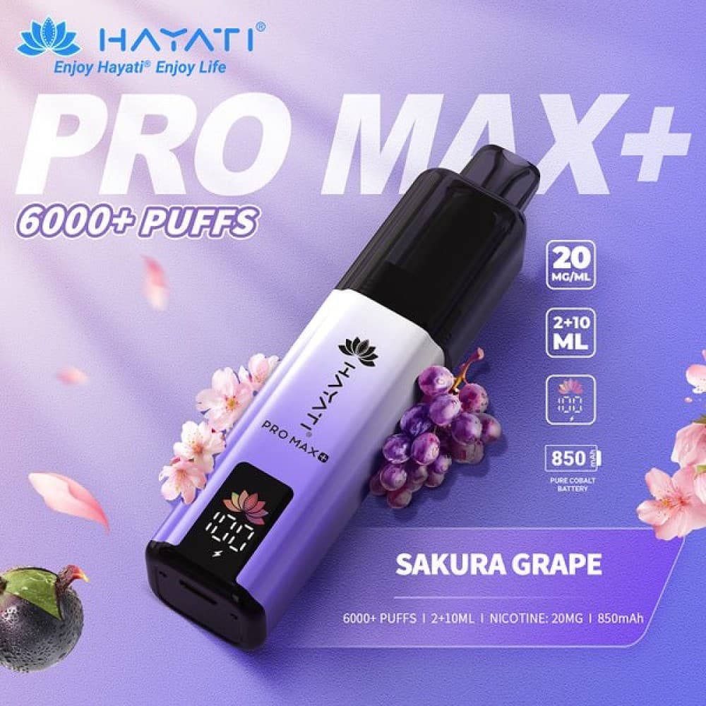 Hayati Pro Max+ 6000 Puffs - Sakura Grape