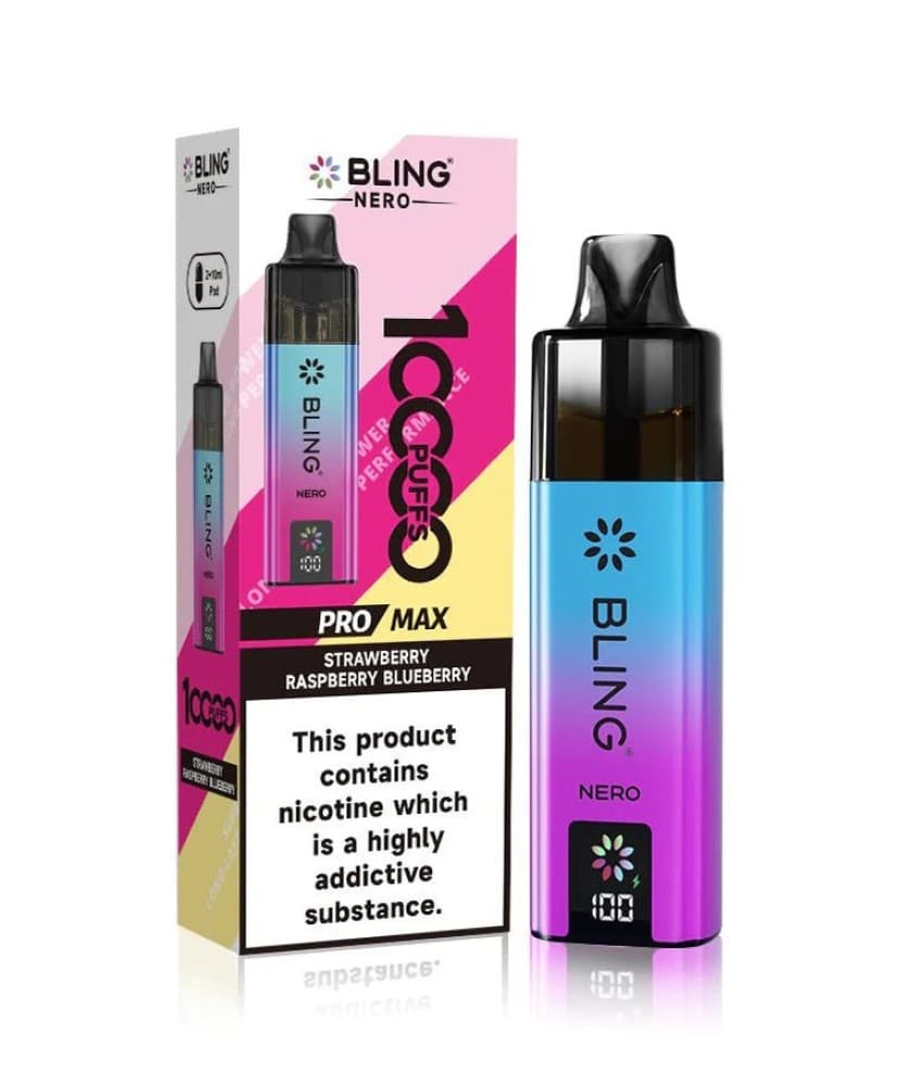 Crystal Bling Nero 10k Vape - Strawberry Raspberry Blueberry - 5Packs