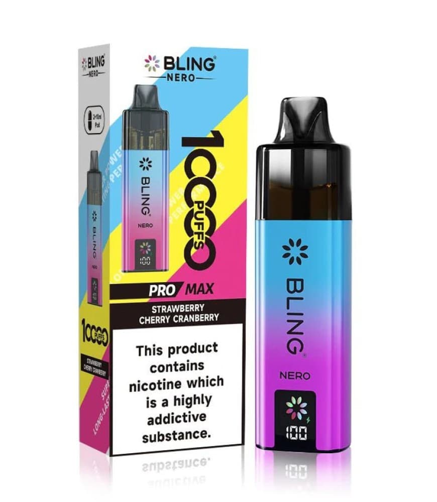 Crystal Bling Nero 10k Vape - Strawberry Cherry Cranberry - 5Packs