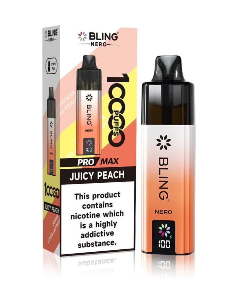 Crystal Bling Nero 10k Vape - Juicy Peach - 5Packs