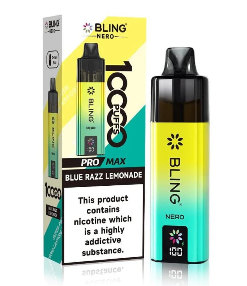 Crystal Bling Nero 10k Vape - Blue Razz Lemonade - 5Packs