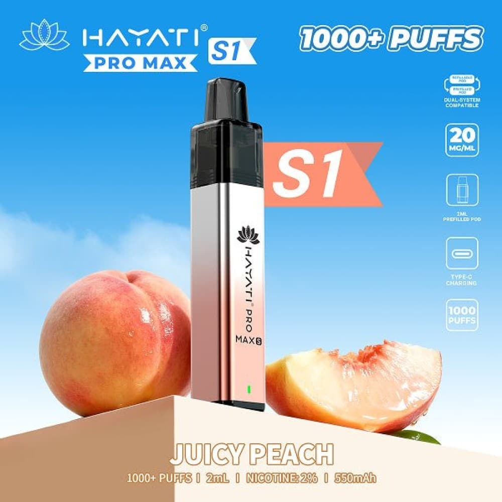 Hayati Pro Max S1 - Juicy Peach - 10Packs