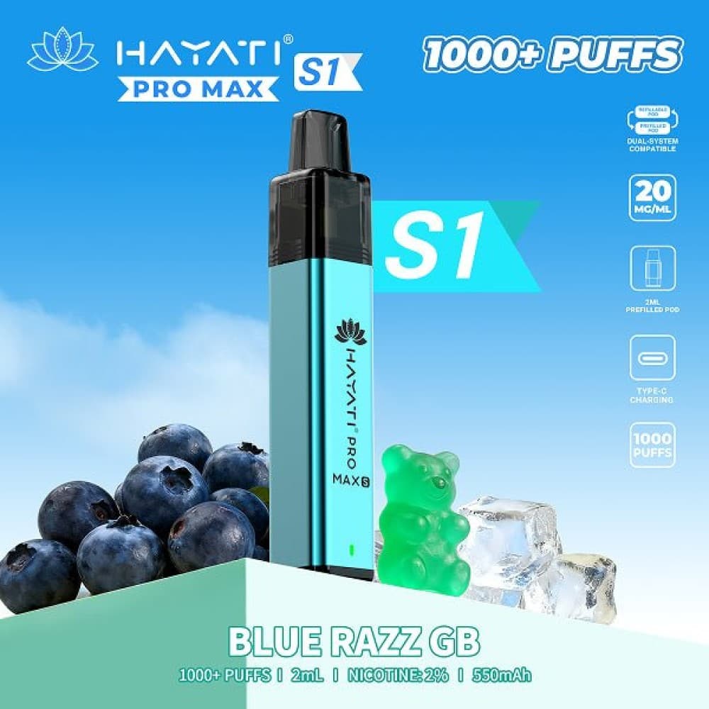 Hayati Pro Max S1 - Blue Razz GB - 10Packs