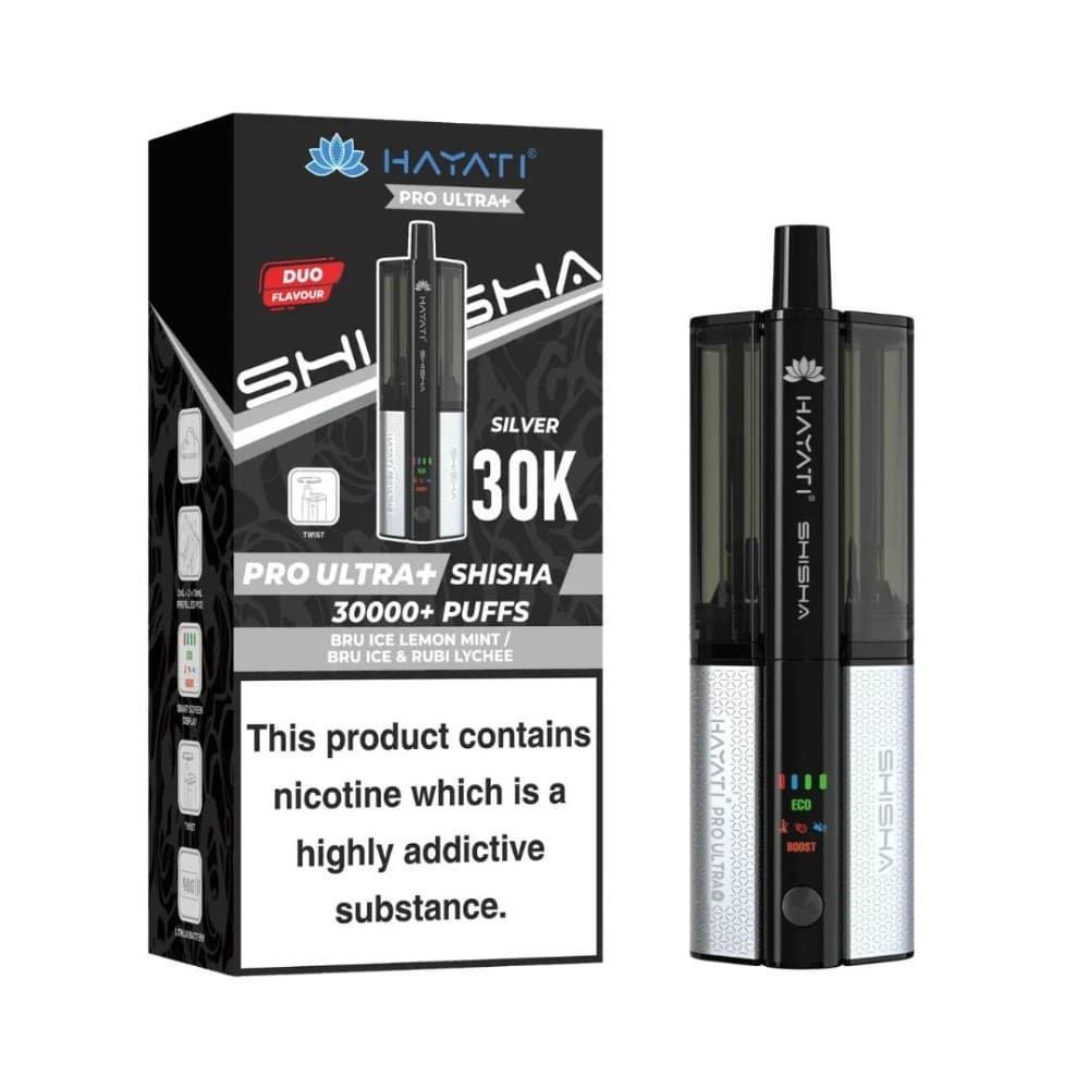 Hayati Shisha Pro Max Plus 30k - Bru Ice Lemon Mint/Bru Ice Ruby Lychee