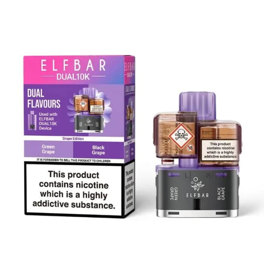 Elf Bar Dual 10k Pods - Green Grape/Black Grape