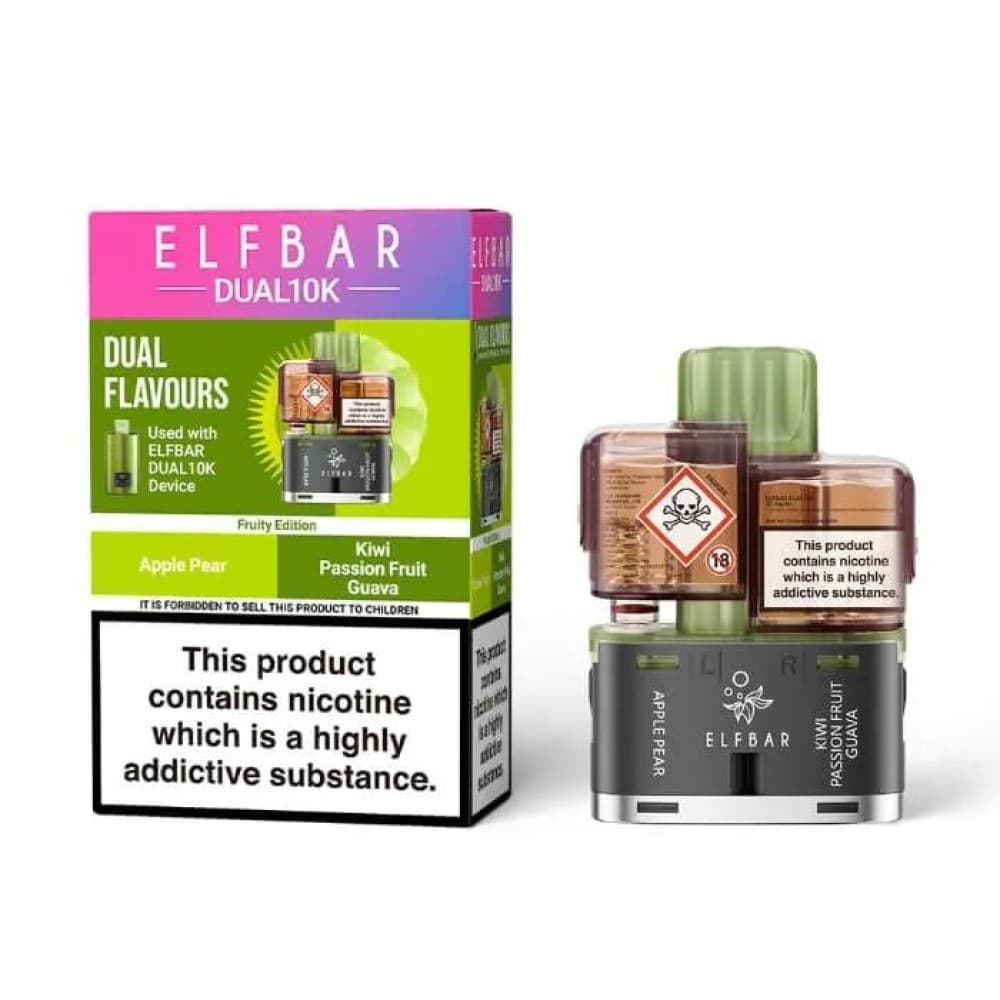 Elf Bar Dual 10k Pods - Apple Pear/Kiwi Passionfruit Guava