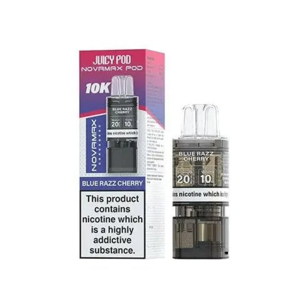 Juicy Pod Novamax 10k Pods - Blue Razz Cherry - 5Packs