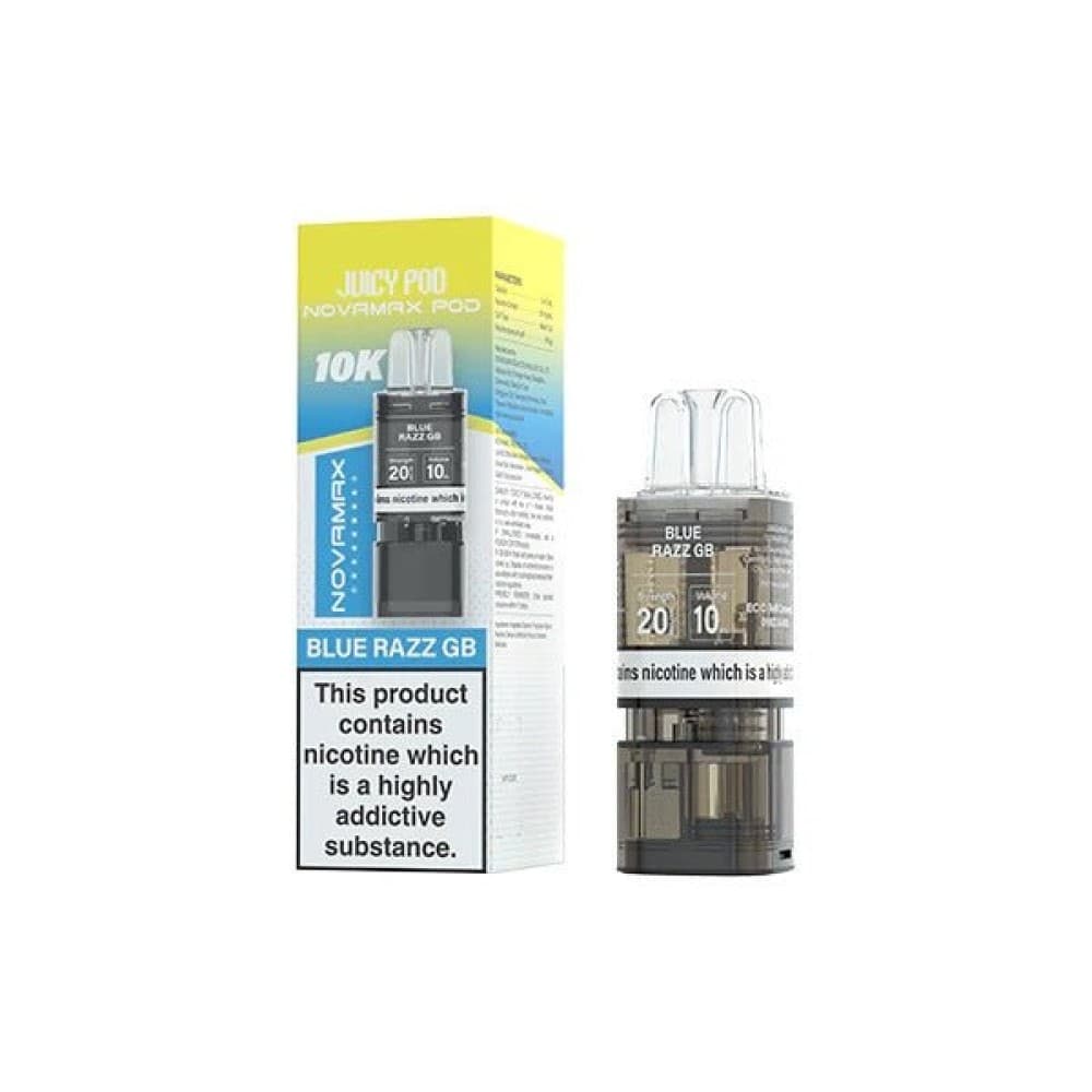 Juicy Pod Novamax 10k Pods - Blue Razz GB - 5Packs