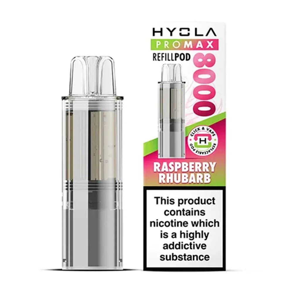 Hyola Pro Max 8000 Refill Pods - Raspberry Rhubarb - Pack of 5