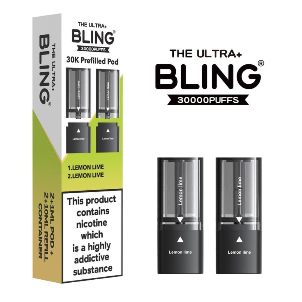 The Bling Ultra Plus 30k Vape Pods - Lemon Lime | 5 Packs