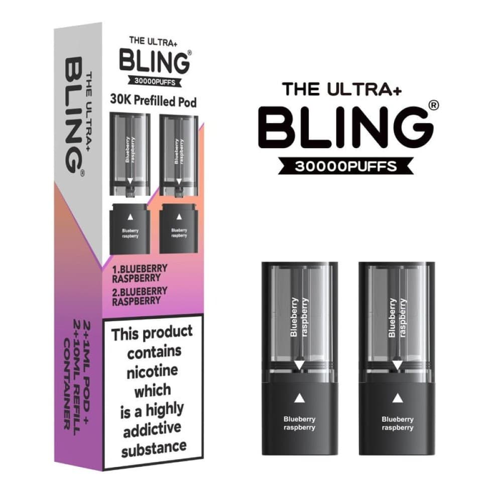 The Bling Ultra Plus 30k Vape Pods - Blueberry Raspberry | 5 Packs