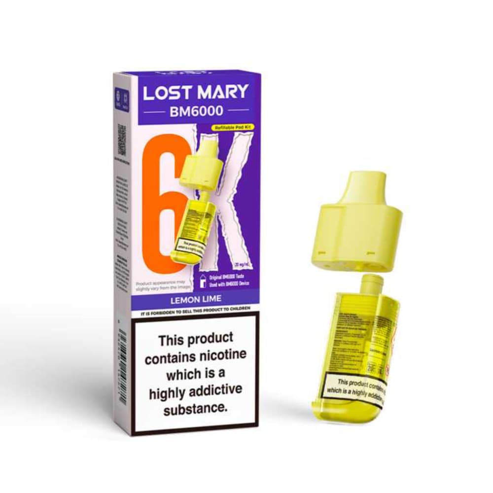  Lemon Lime Lost Mary Bm6000 Refill Pods | 6,000 Puffs