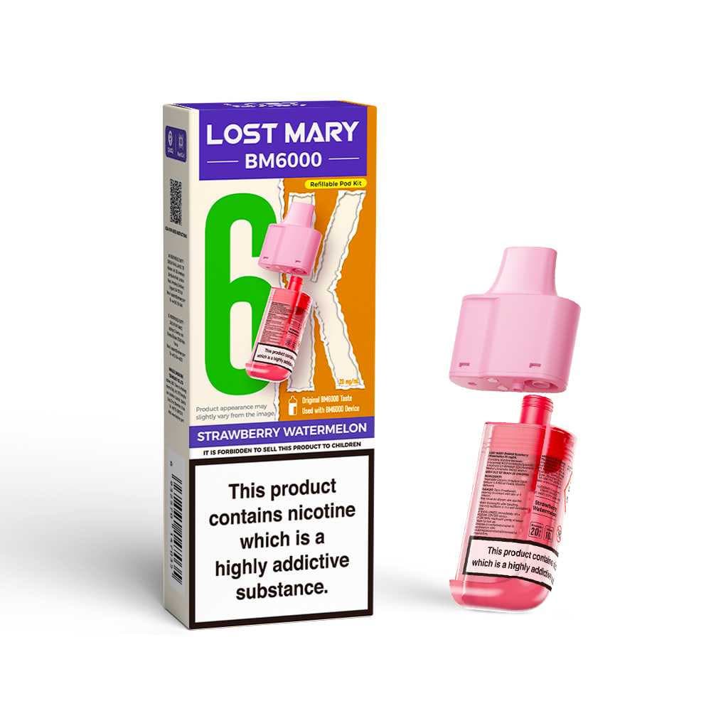  Strawberry Watermelon Lost Mary Bm6000 Refill Pods | 6,000 Puffs