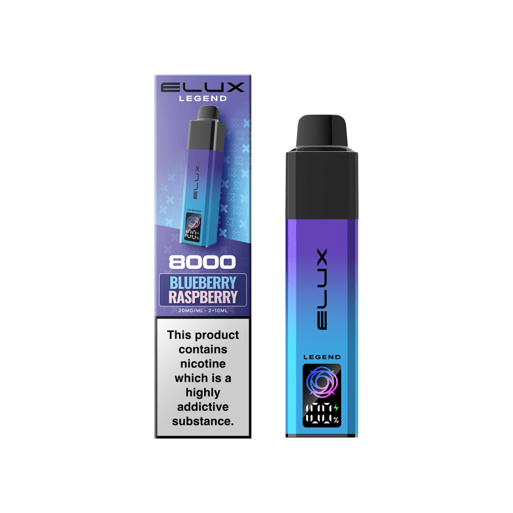  Blueberry Raspberry Elux Legend 8000 Pod Vape Kit Box of 5