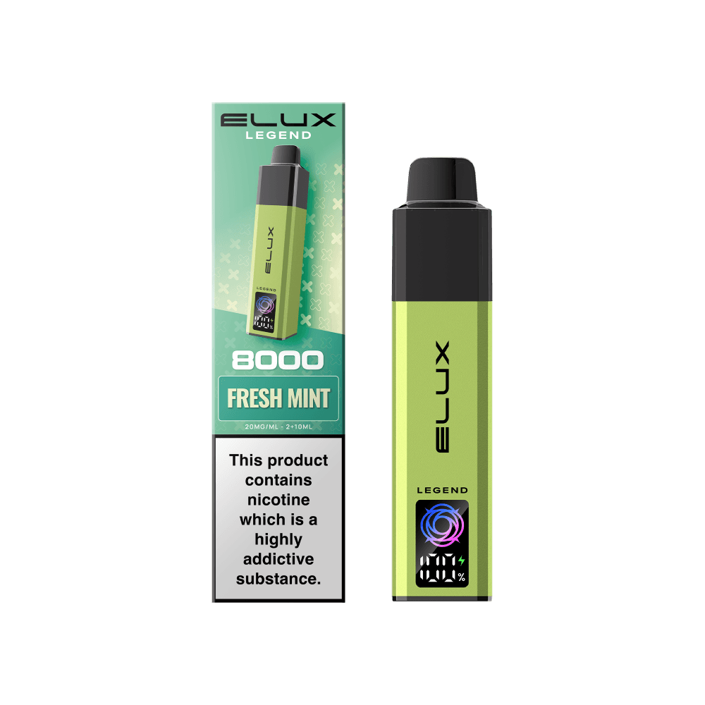  Fresh Mint Elux Legend 8000 Pod Vape Kit Box of 5