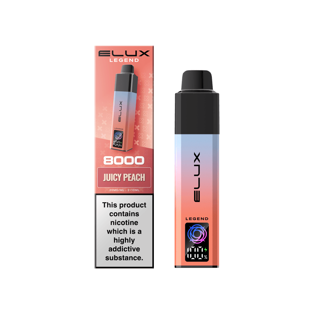 Juicy Peach Elux Legend 8000 Pod Vape Kit Box of 5