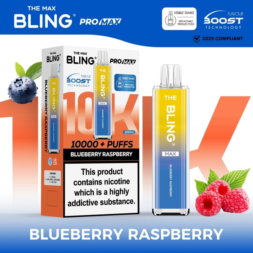  Blueberry Raspberry The Crystal Bling Max 10k Vape Kit Box of 5