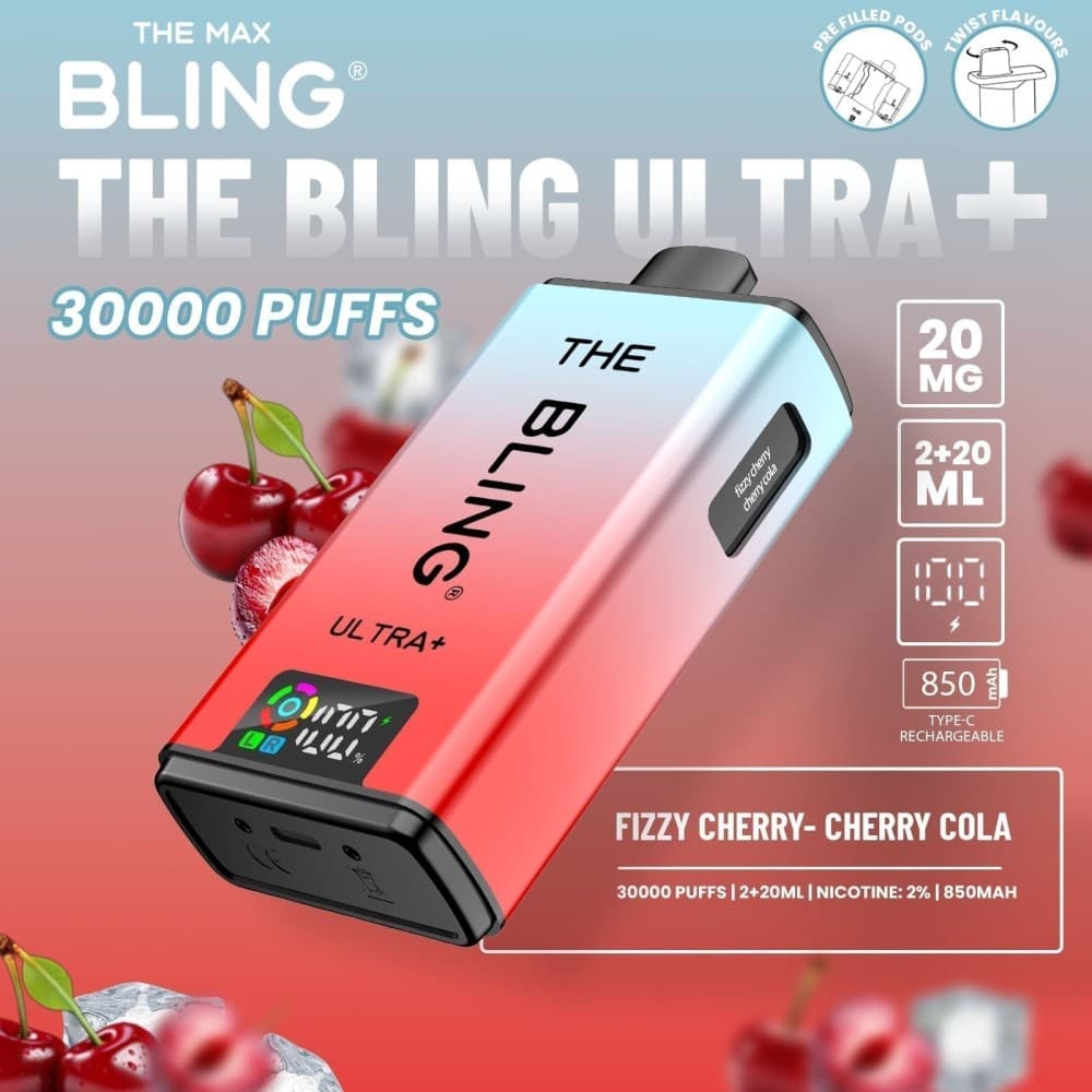  Fizzy Cherry/Cherry Cola The Bling Ultra Plus 30k Vape Kit Box of 5