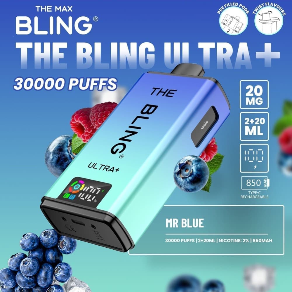  Mr Blue The Bling Ultra Plus 30k Vape Kit Box of 5