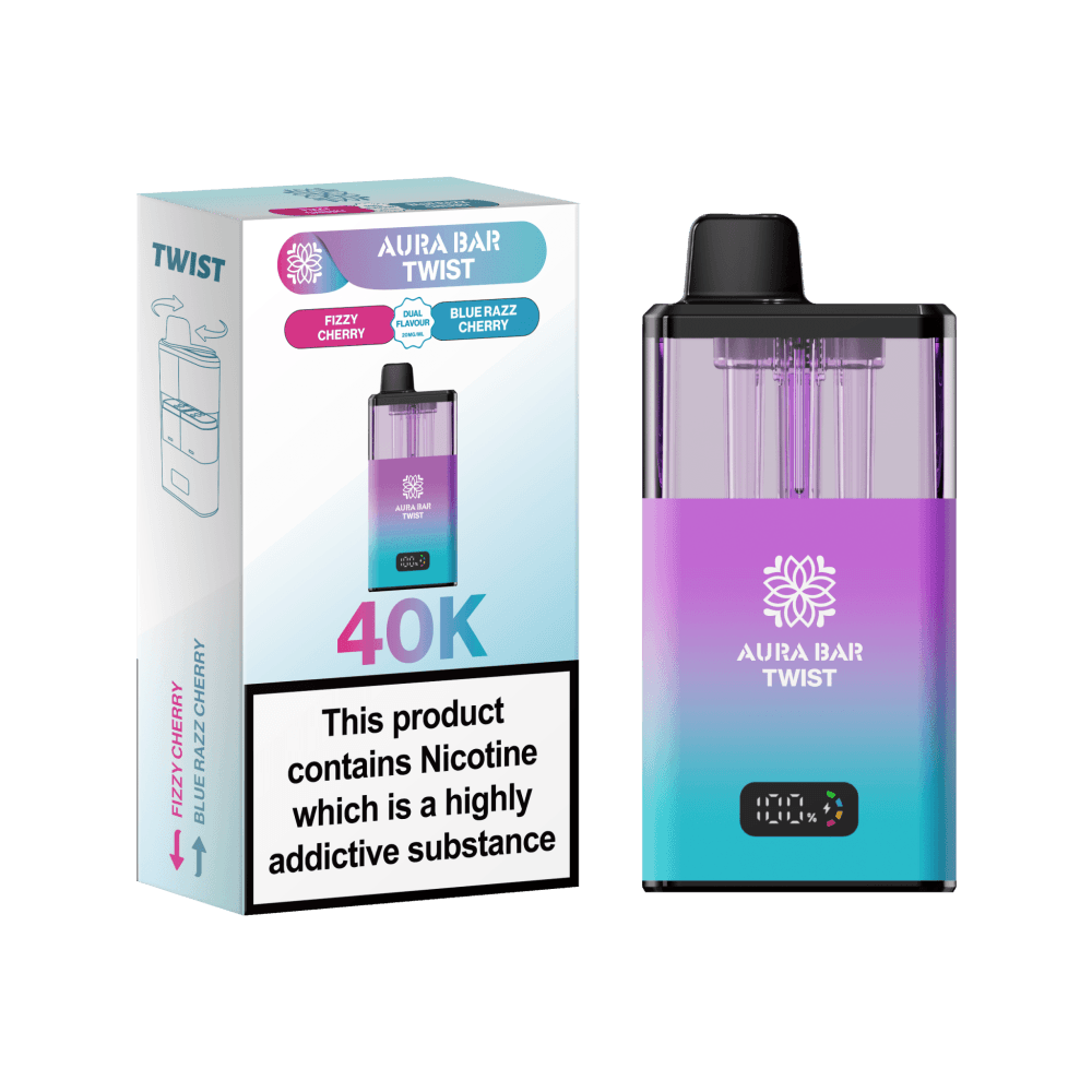  Fizzy Cherry / Blue Razz Cherry Aura Bar Twist 40k Vape Kit Box of 5